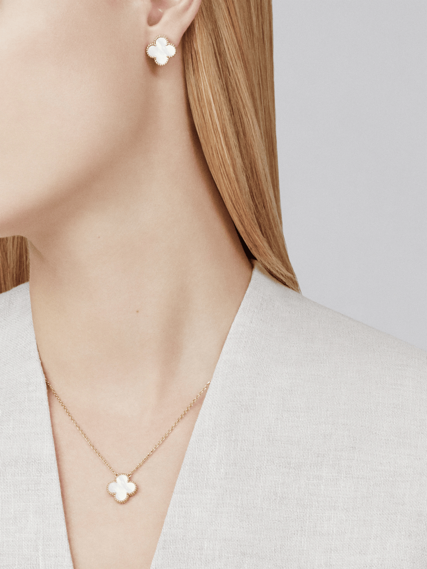 CLOVER | Collana Bianco/Oro
